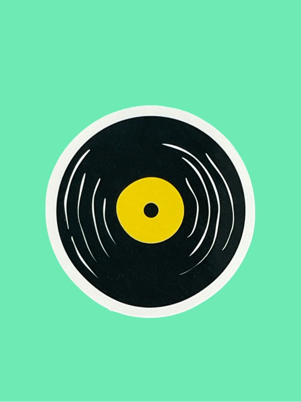 Vinyl Record Sticker Black & Yellow